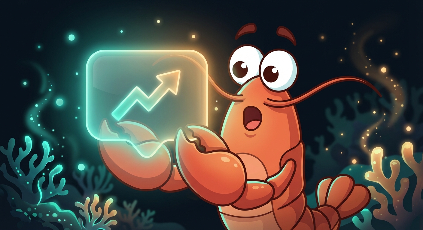 Surprised lobster with glowing notification
