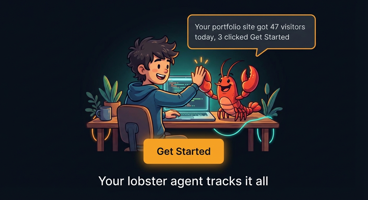 Developer high-fiving lobster mascot